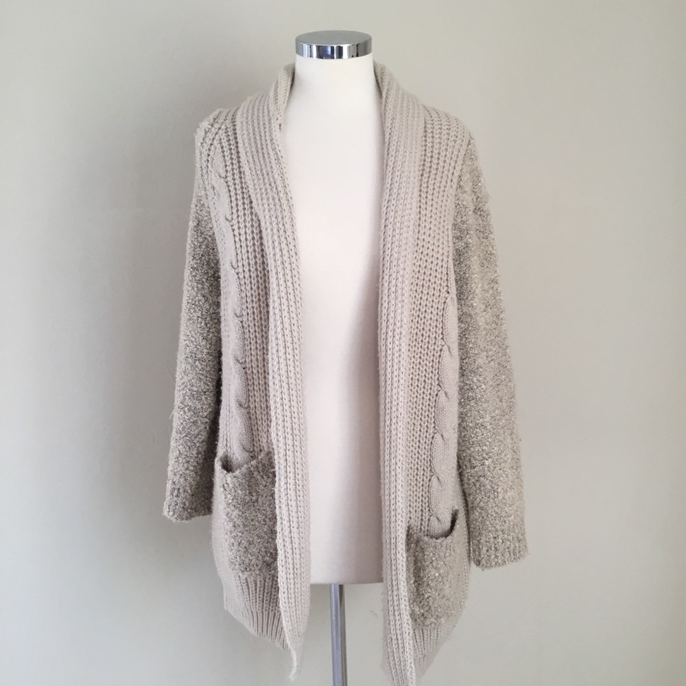 Millau Chunky Grandpa Open Cardigan with Pockets